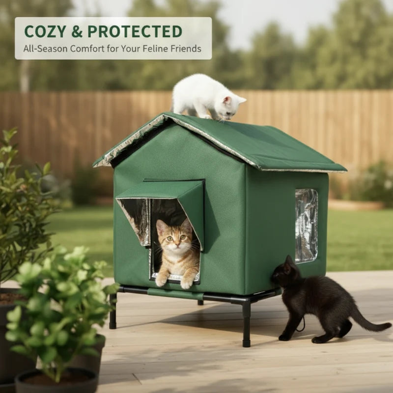 PawHaven – All-Weather Elevated Outdoor Cat House