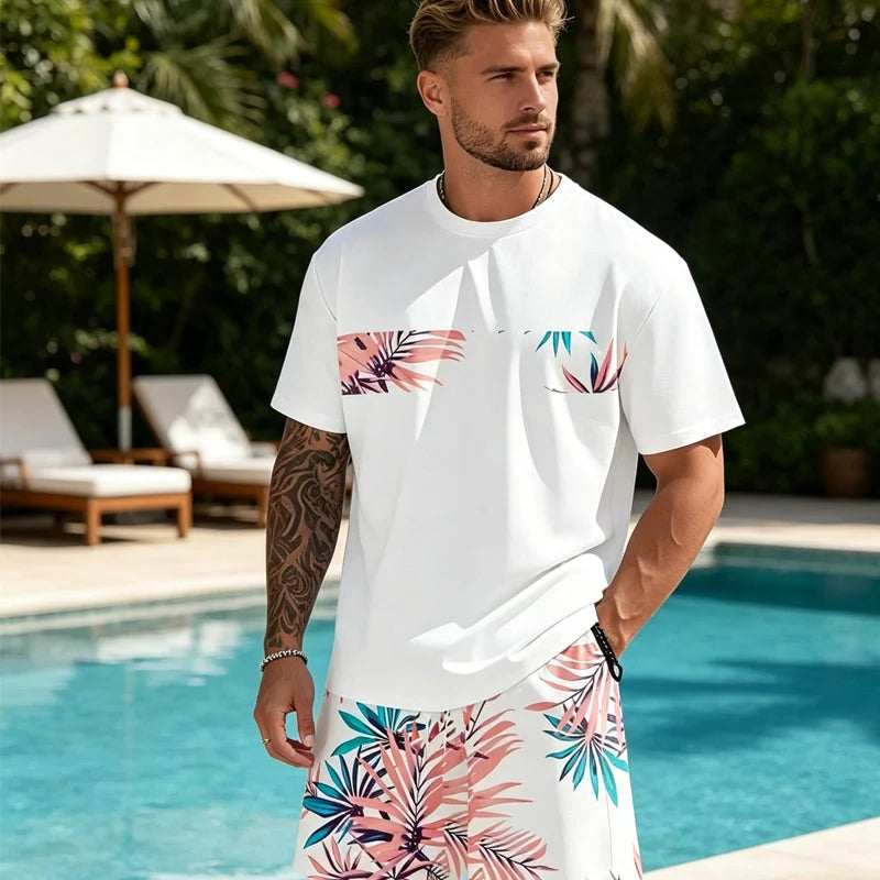 VibeCore – Men’s Graphic Print T-Shirt & Shorts Set