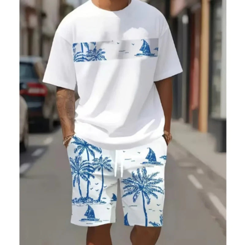 VibeCore – Men’s Graphic Print T-Shirt & Shorts Set