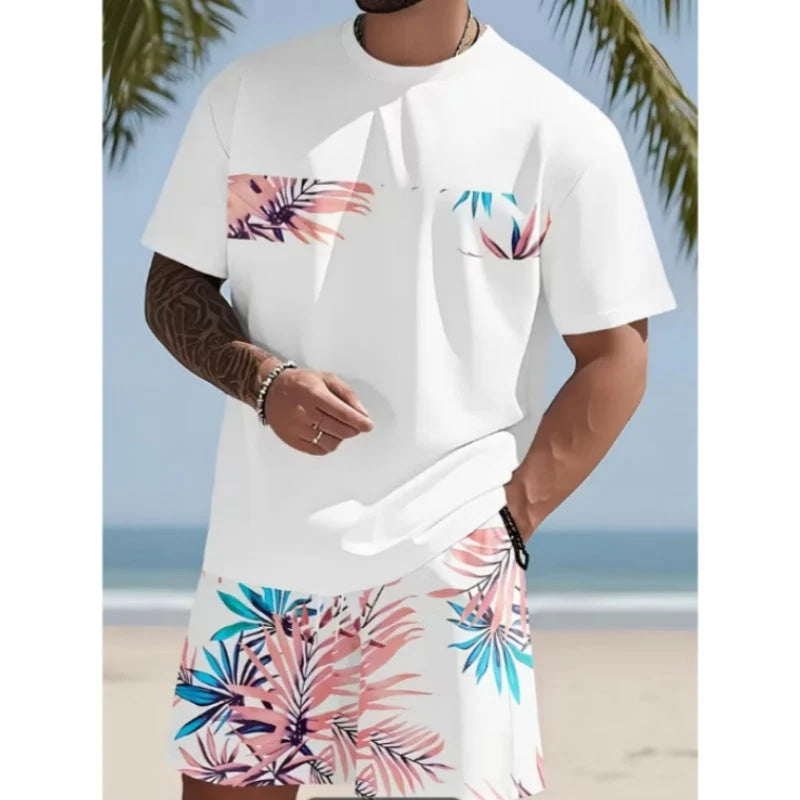 VibeCore – Men’s Graphic Print T-Shirt & Shorts Set