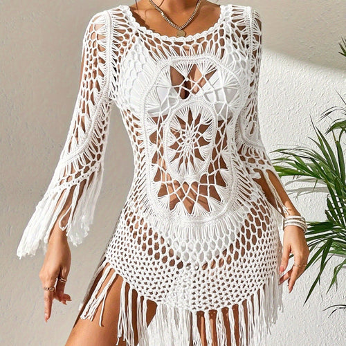 ShoreCharm – Elegant Boho Fringe Beach Cover-Up