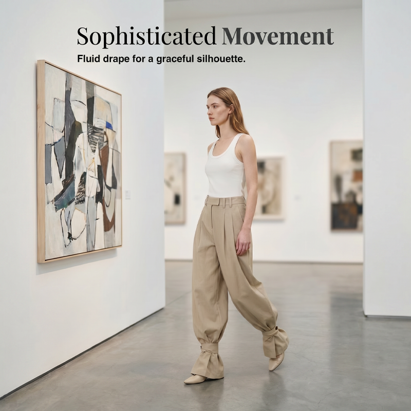 GraceLoom – Elegant Ruffled Cuff Lantern Pants