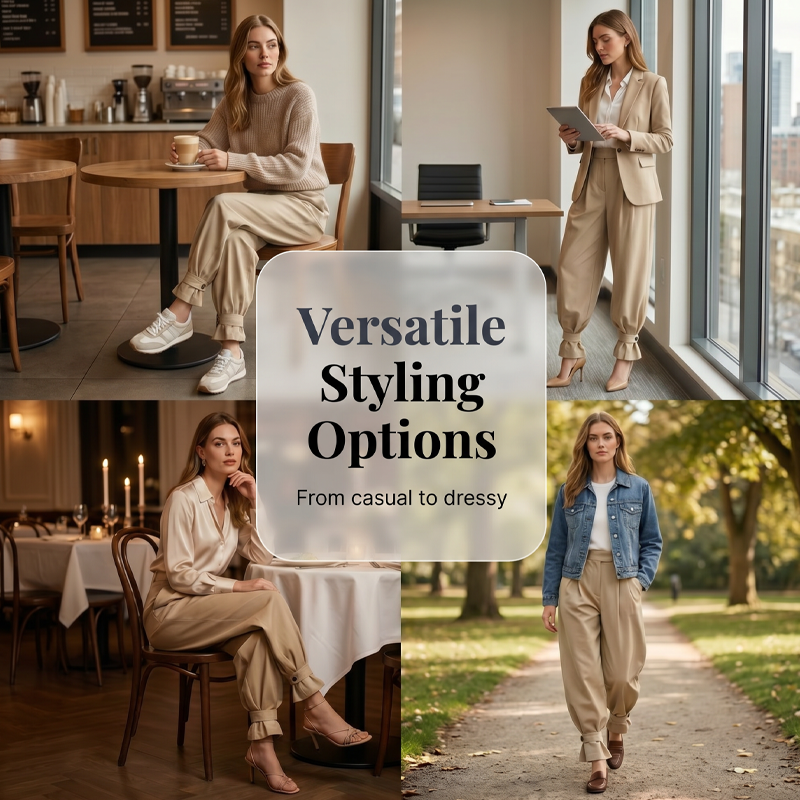 GraceLoom – Elegant Ruffled Cuff Lantern Pants