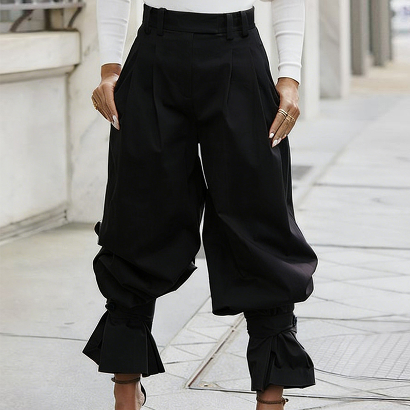 GraceLoom – Elegant Ruffled Cuff Lantern Pants