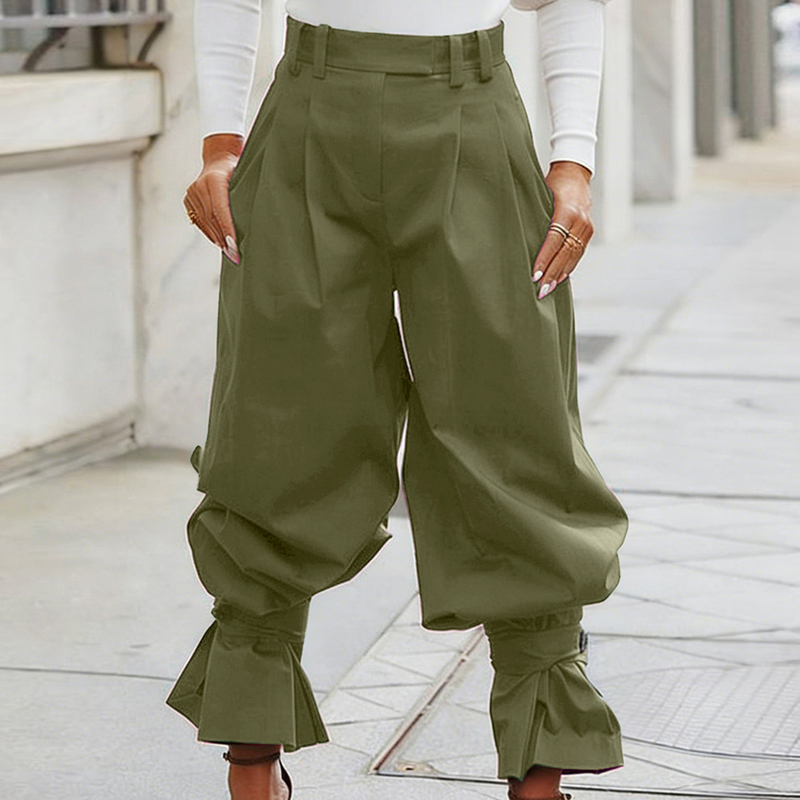 GraceLoom – Elegant Ruffled Cuff Lantern Pants