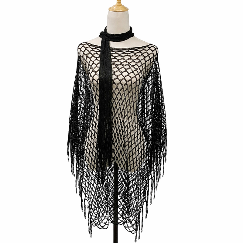 SunDrape – Flowy Tassel Crochet Beach Cover Up