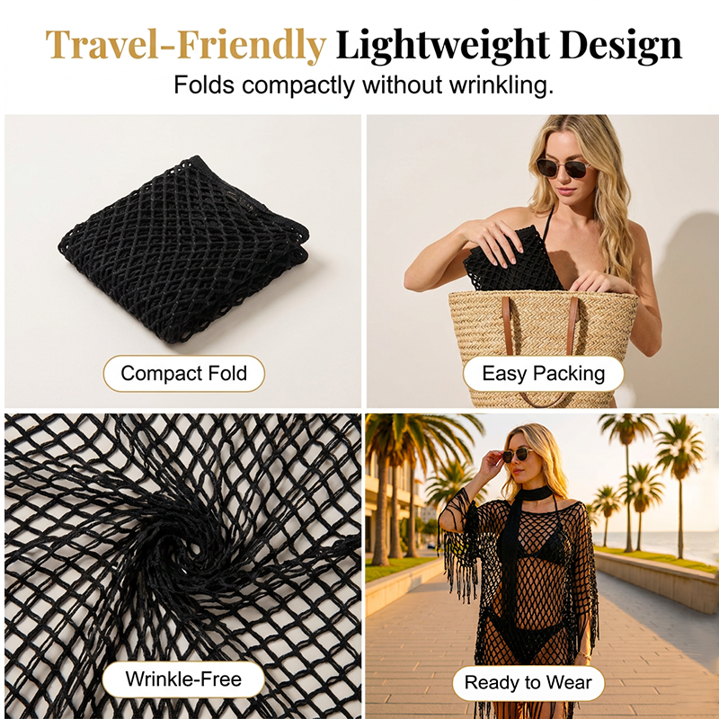 SunDrape – Flowy Tassel Crochet Beach Cover Up