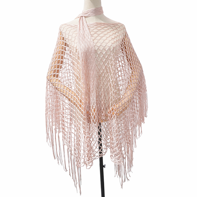 SunDrape – Flowy Tassel Crochet Beach Cover Up