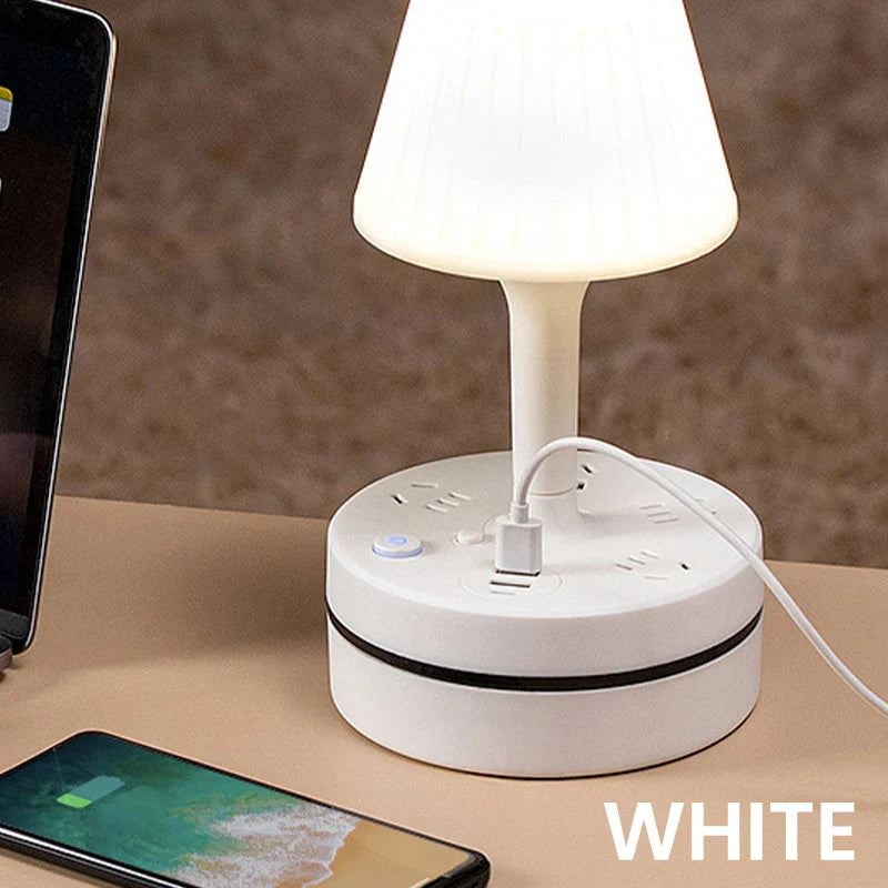 PowerGlow – 3-Outlet Power Strip Desk Lamp