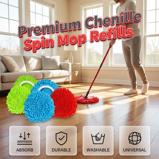 MopEase – High-Absorption Chenille Floor Cleaning Pad