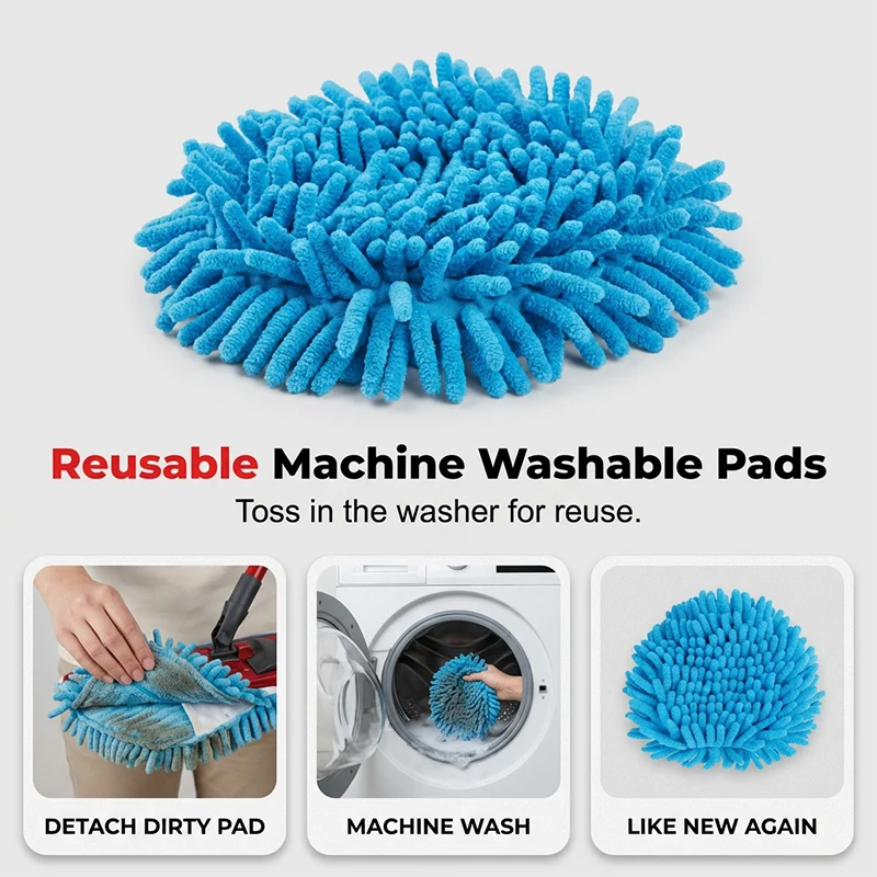MopEase – High-Absorption Chenille Floor Cleaning Pad