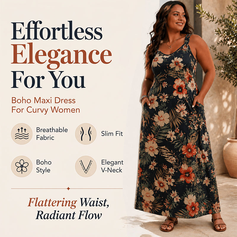EverCharm – Flowy V-Neck Summer Maxi Dress