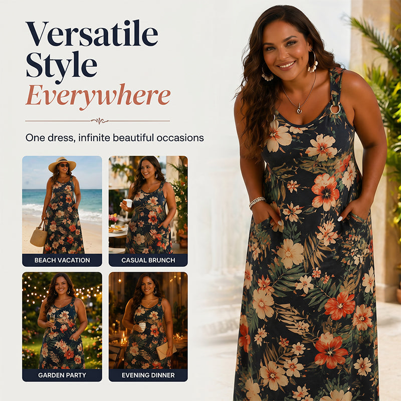 EverCharm – Flowy V-Neck Summer Maxi Dress
