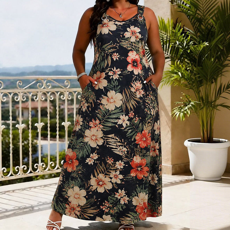 EverCharm – Flowy V-Neck Summer Maxi Dress
