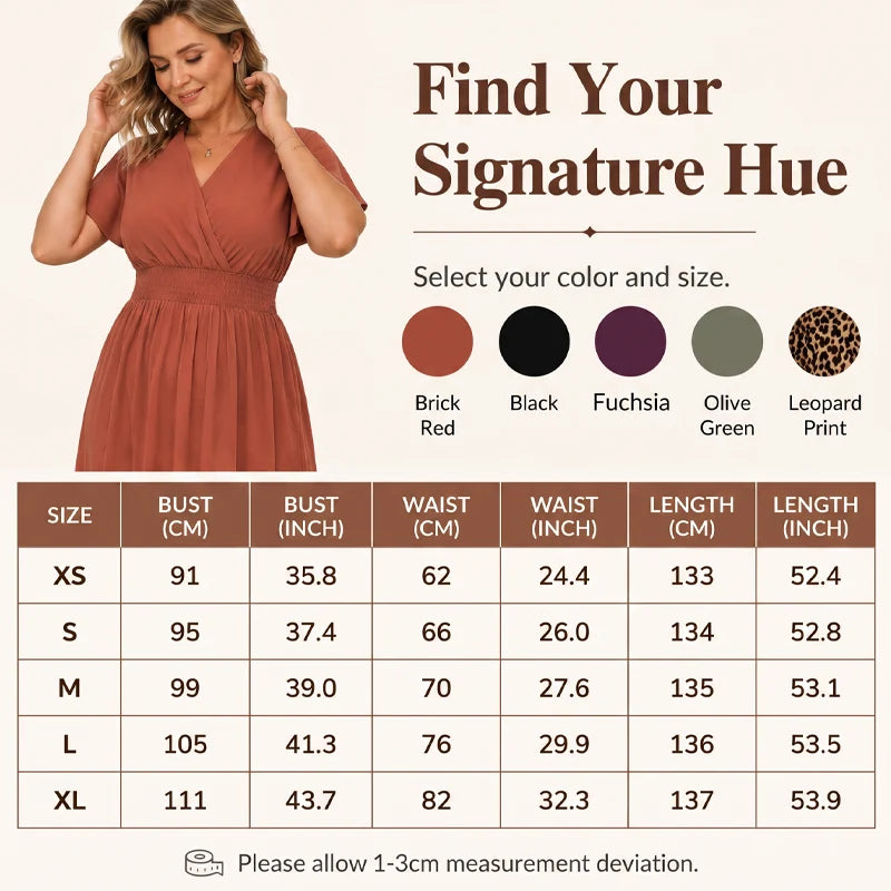 Alessia – Women's V-Neck Summer Maxi Dress
