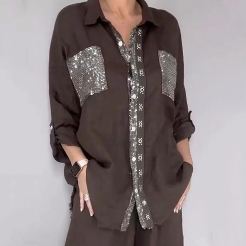 LumaStyle – Sophisticated Sequin Two-Piece Fashion Set