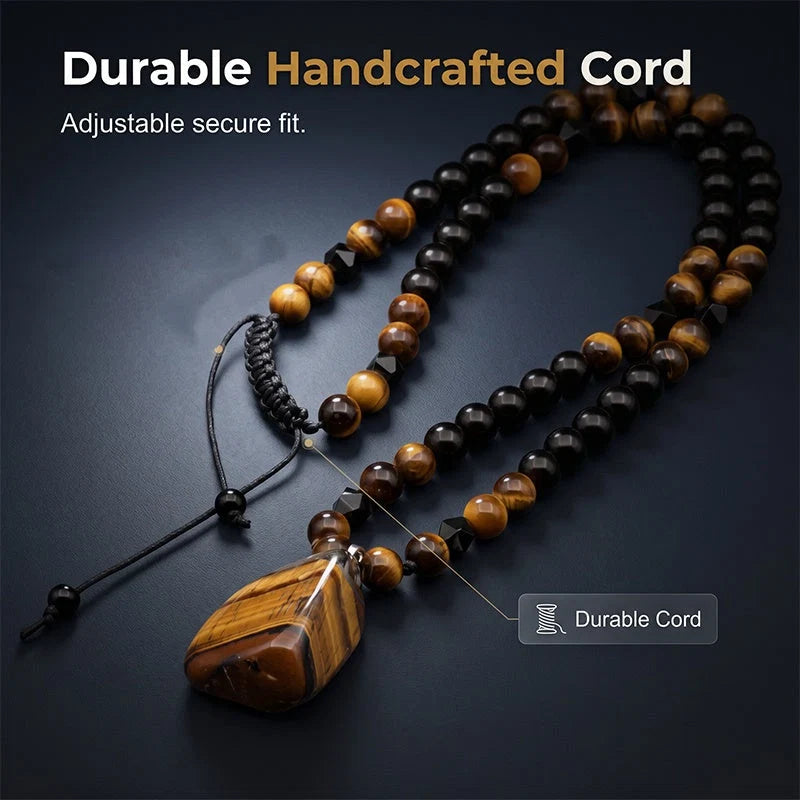 ValorStone – Natural Tiger Eye Energy Bead Necklace