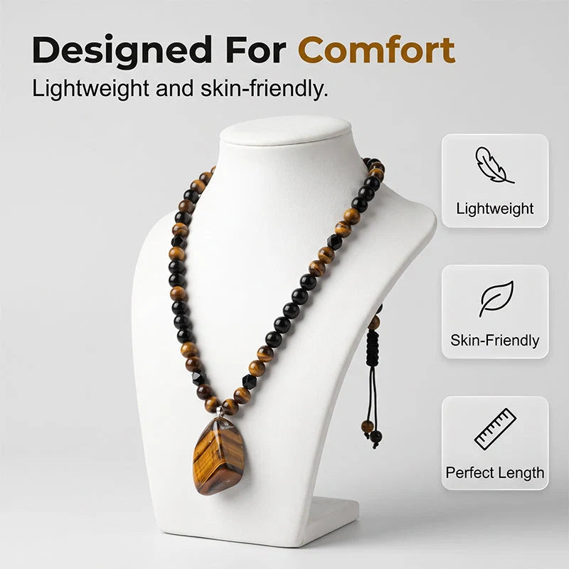 ValorStone – Natural Tiger Eye Energy Bead Necklace
