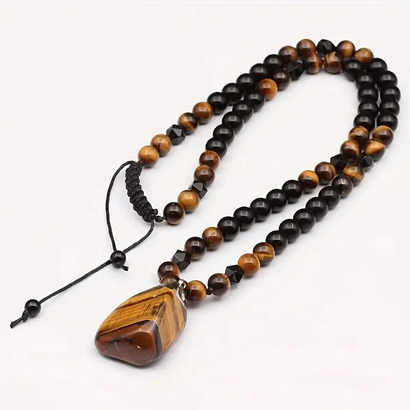 ValorStone – Natural Tiger Eye Energy Bead Necklace
