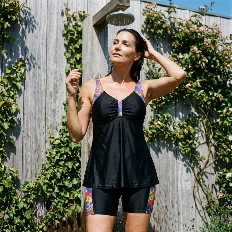 VeloraChic – Flowy Empire Tankini Set