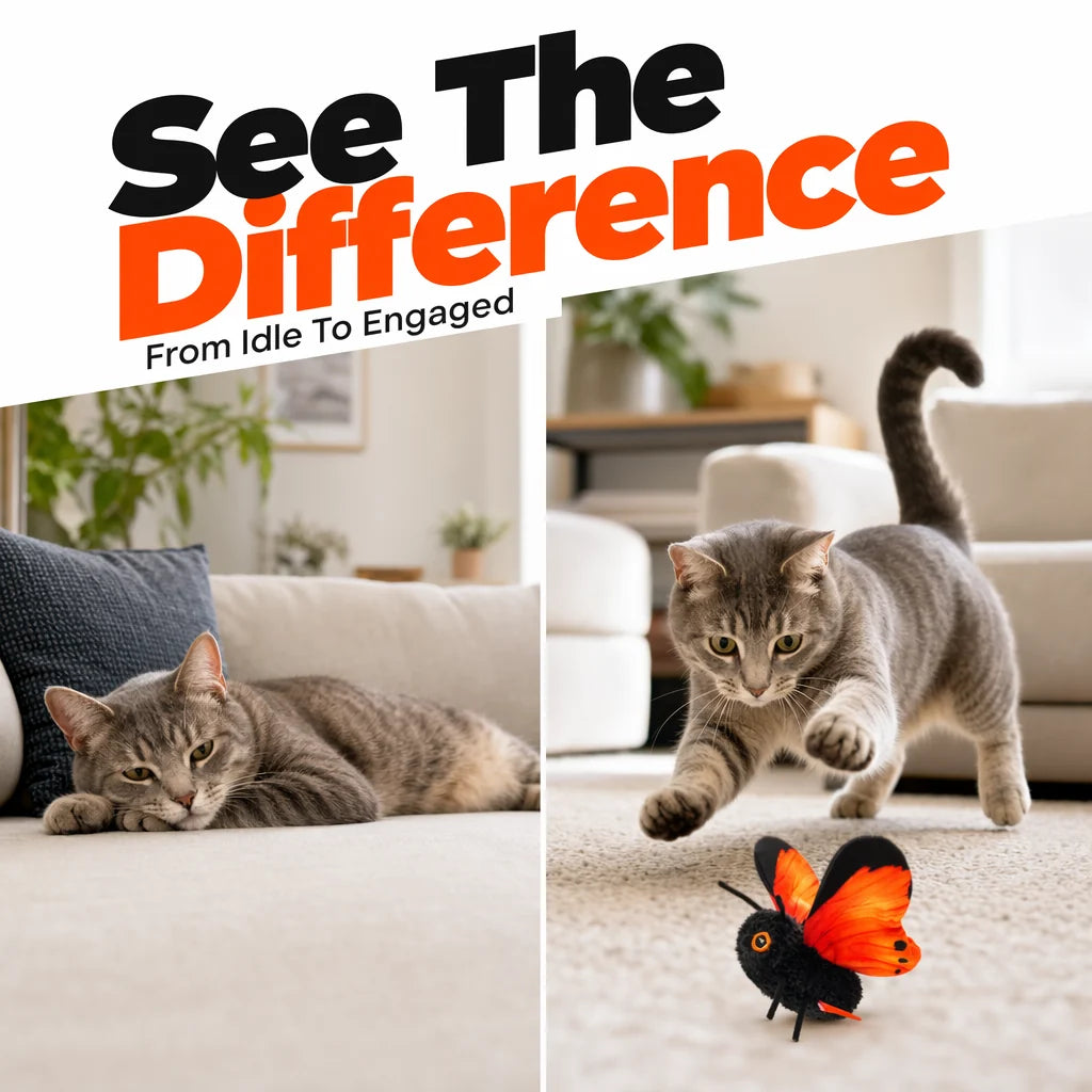 FlutterPaws – Smart Sensing Flapping Butterfly Toy