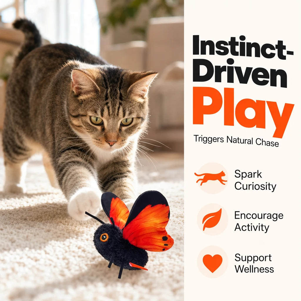 FlutterPaws – Interactive Butterfly Cat Toy