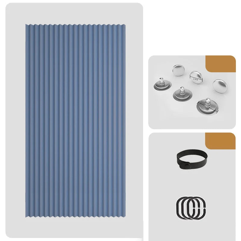 FoldEase – No-Drill Magnetic Accordion Door Curtain