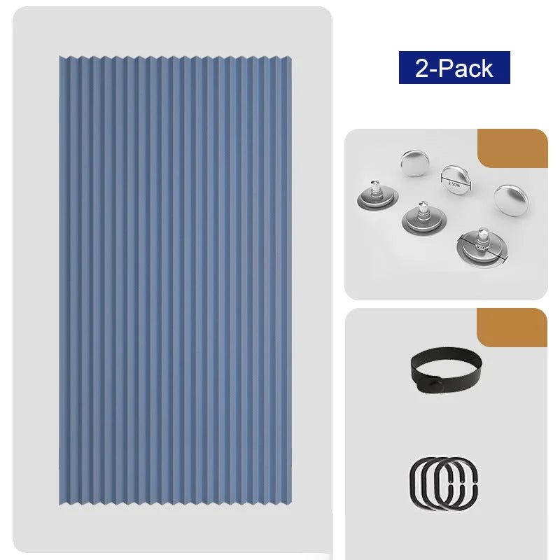 FoldEase – No-Drill Magnetic Accordion Door Curtain