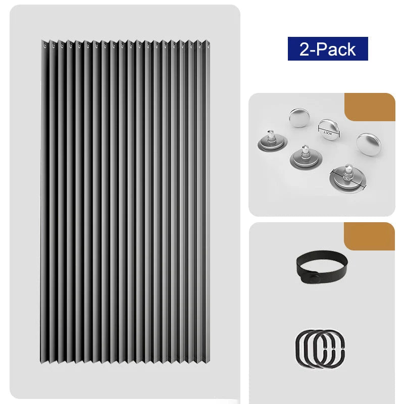 FoldEase – No-Drill Magnetic Accordion Door Curtain