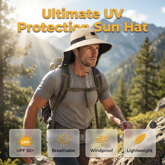 SunGuard – UPF 50+ Wide Brim Neck Flap Sun Hat