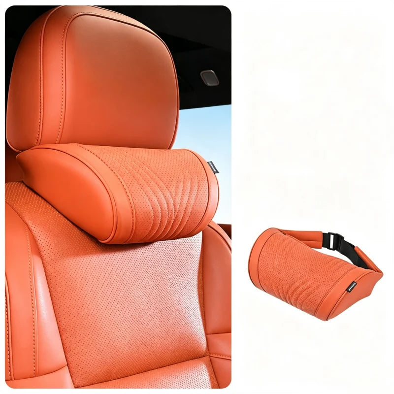 LuxeDrive – Ergonomic Car Headrest & Lumbar Cushion