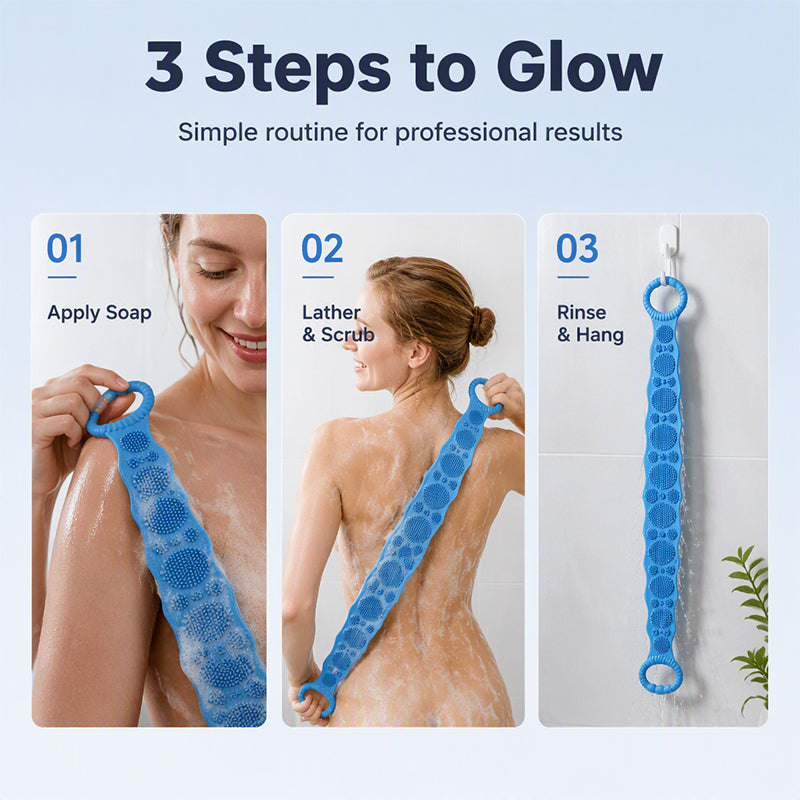 SilkaReach – Double-Sided Silicone Back Scrubber