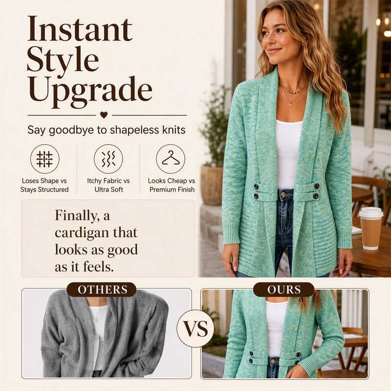 KnitBloom – Women’s Double-Breasted Cozy Cardigan