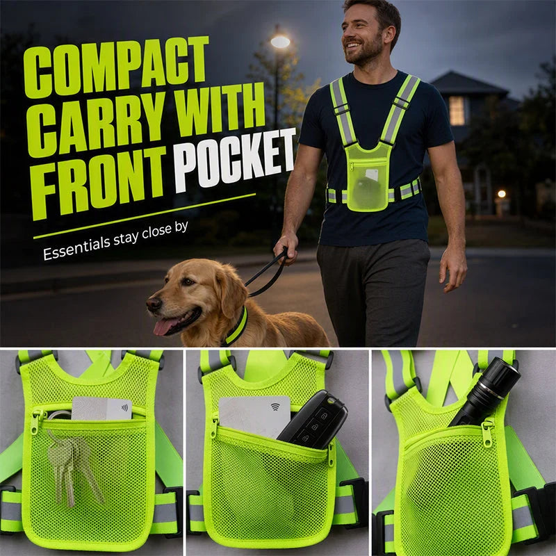 SafeGlow – Adjustable High-Visibility Reflective Safety Vest