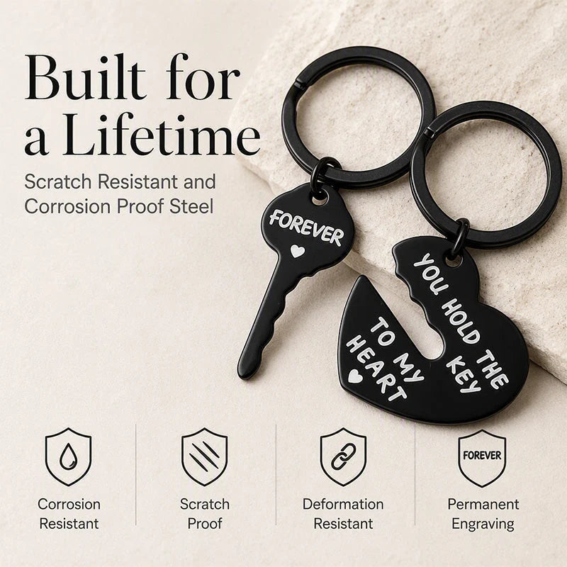 LoveLock – Romantic Interlocking Heart & Keychain Set