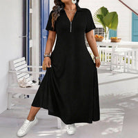 MiraVogue – Women's Casual Long Zipper Dress