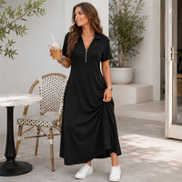 MiraVogue – Women's Casual Long Zipper Dress