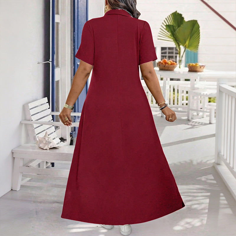 MiraVogue – Women's Casual Long Zipper Dress