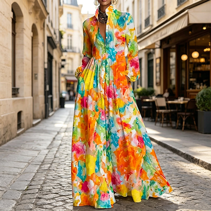 Rosalie – Colorful Print Women’s Maxi Dress