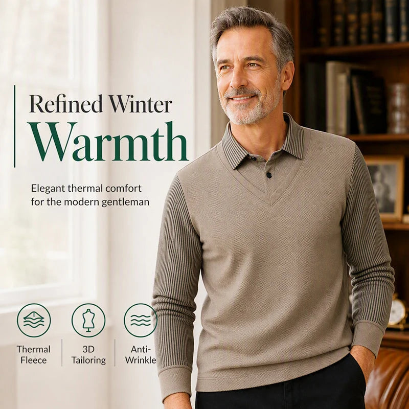 GentleForge – Men’s False Two-Piece Long Sleeve Top