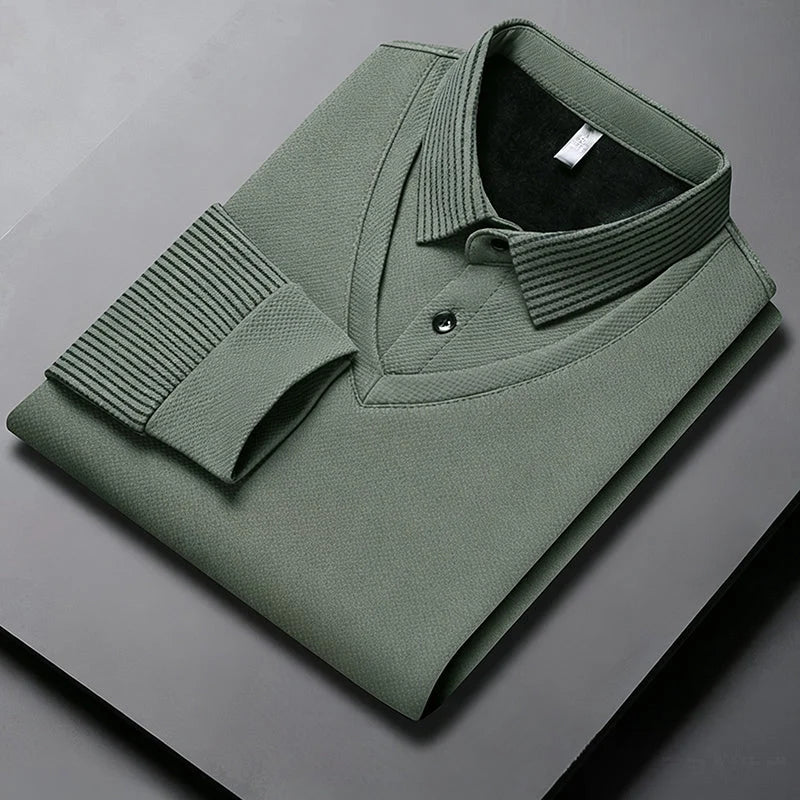 GentleForge – Men’s False Two-Piece Long Sleeve Top