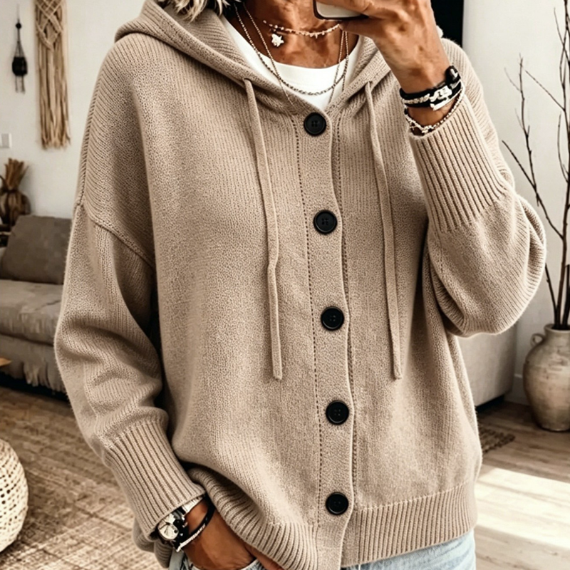 KnitCharm – Women’s Relaxed Hooded Cardigan