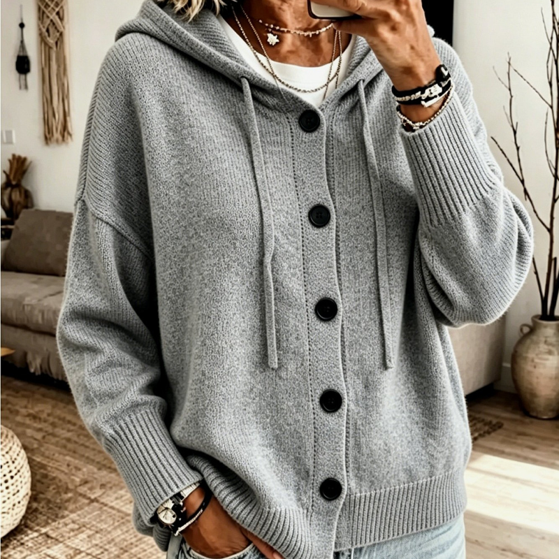 KnitCharm – Women’s Relaxed Hooded Cardigan