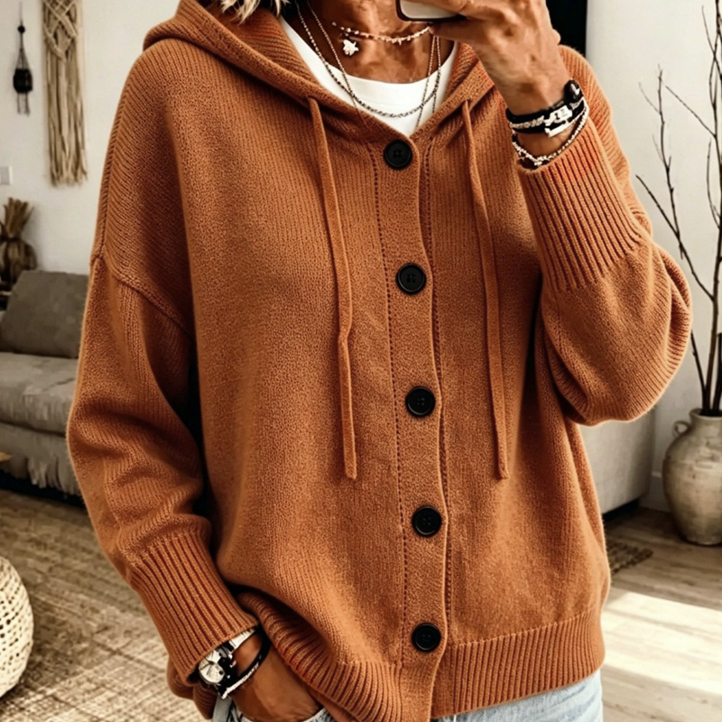 KnitCharm – Women’s Relaxed Hooded Cardigan