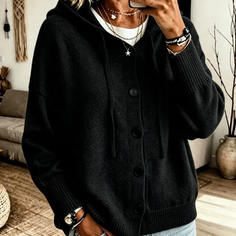 KnitCharm – Women’s Relaxed Hooded Cardigan
