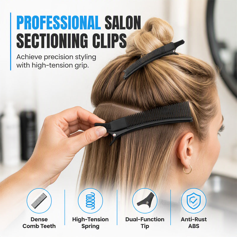 TressOra – Professional Hair Sectioning Clips with Comb Teeth