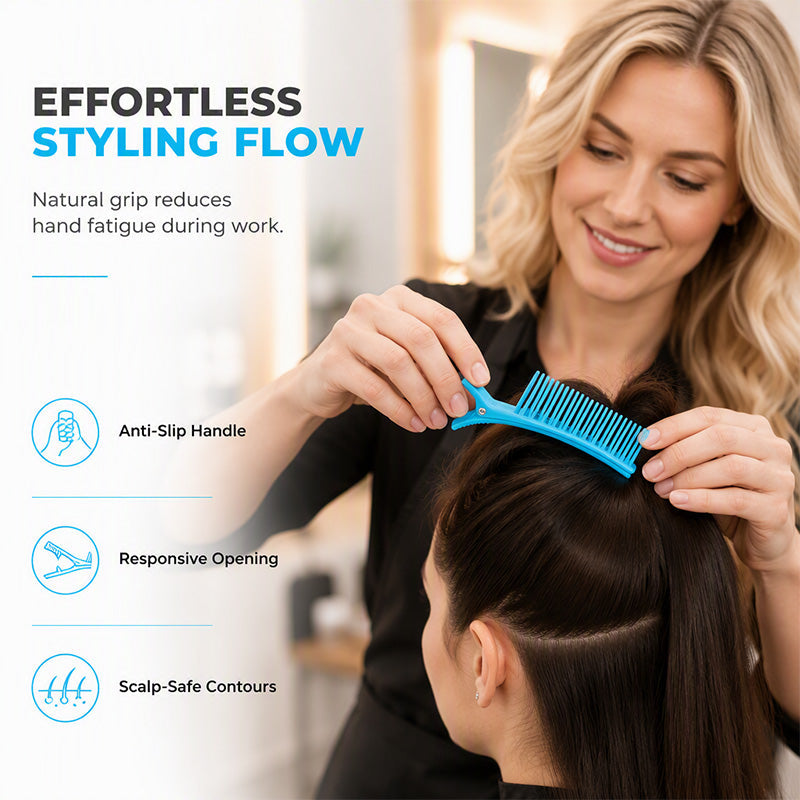 TressOra – Professional Hair Sectioning Clips with Comb Teeth