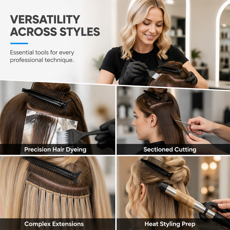 TressOra – Professional Hair Sectioning Clips with Comb Teeth