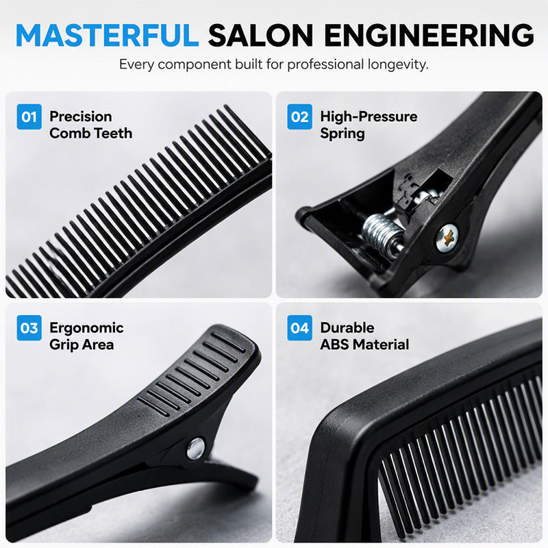 TressOra – Professional Hair Sectioning Clips with Comb Teeth