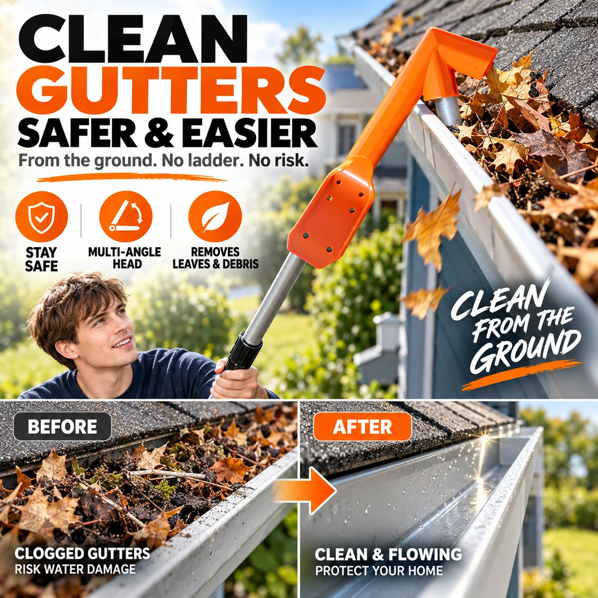 RoofFlow – Gutter Leaf And Debris Remover
